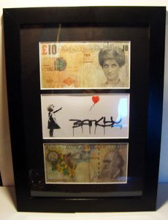 Newly listed FRAMED 2 x BANKSY TENNERS DIANA FACED NOTE DIFACED TENNER 