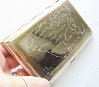 Vintage Cigarette Case Etching India Bombay Madras Early 40s Big 