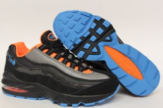 Nike Air Max 95 Kids Running Shoes 307565 030 Black/ Blue Glow/Orange 