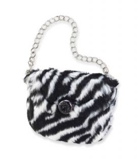 Mud Pie Baby Wild Child Collection Faux Zebra Fur Handbag item 