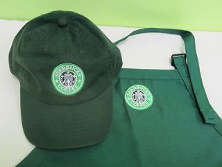 Starbucks barista apron and hat set,both adjustable one size fit all 