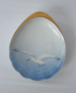 Vtg Bing & Grondahl Porcelain Figural Oyster Shell Seagull Dish Butter 