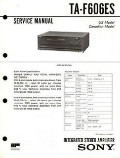 Newly listed Sony Original TA F606ES Amplifier Service Manual.