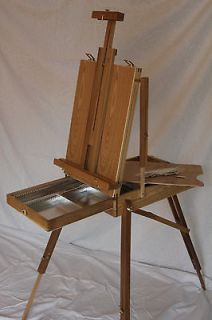 New Hardwood Artist French Easel Sketch Box &Belt Metal Draw and Free 
