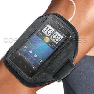 BLACK RUNNING SPORTS GYM ARMBAND CASE COVER FOR HTC VIVID EVO 4G 3D 