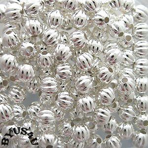 round metal beads 3mm solid corrugated ribbed 100pc more options