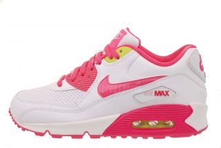   Air Max 90 GS White Pink Cyber Youth Girls Running Shoes 345017 111