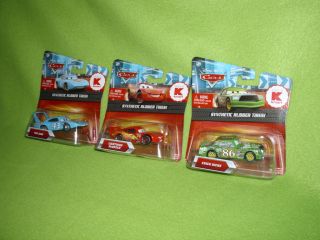 Disney Cars Day 6 Kmart KING, McQUEEN, CHICK HICKS Synthetic Rubber 