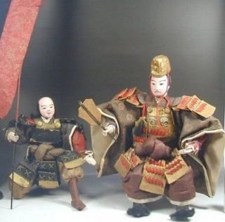 Japanese Samurai Doll #158 Antique Gofun Edo Musha Takeda Warrior 