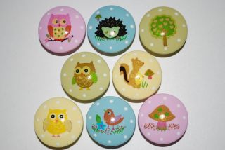 LOVE AND NATURE KNOBS OWLS BIRDS MATCHES GIRLS BEDDING CIRCO