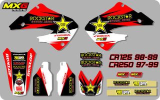 ROCKSTAR MOTOCROSS MX GRAPHICS STICKERS DECAL KIT HONDA CR125 98 99 