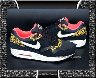 Nike Wmns Air Max 1 Print Leopard Black Gold Yellow 319986 026 UK 2.5 