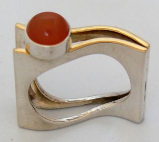 comtemporary ring silver and gold combined metal gemstone all size
