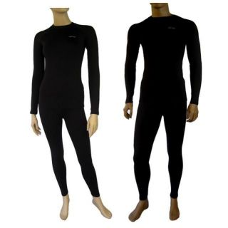 Winter Sports Thermals Skin Tight Compression Pants and Top Set Black 