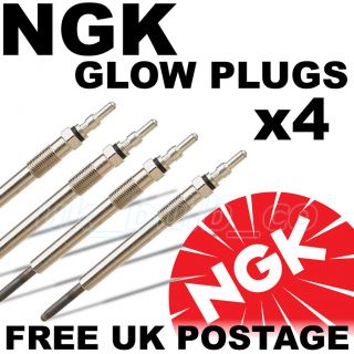 4x NGK Diesel Heater Glow Plugs NISSAN VANETTE 2.0 QGS1   6.5 Volt 82 