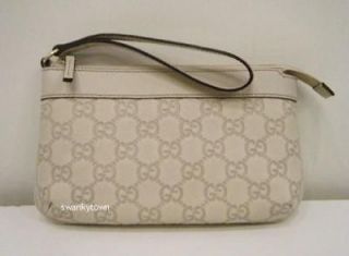 new gucci ivory guccissima leather wristlet