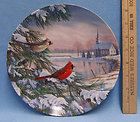Knowles Cardinals in Winter Collectors Plate 1990 Sam Timm Birds of 
