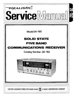 realistic dx 160 receiver repair service manual 