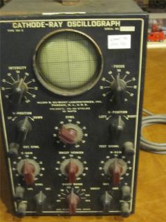 Vintage Du Mont Type 164 E Cathode Ray Oscillograph / Oscilloscope