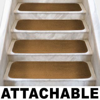 Set of 12 ATTACHABLE Carpet Stair Treads 6x23.5 BRONZE GOLD runner 