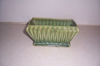 OLD ANTIQUE GREEN SMALL BRUSH / McCoy PLANTER 166   6 made in U.S.A.