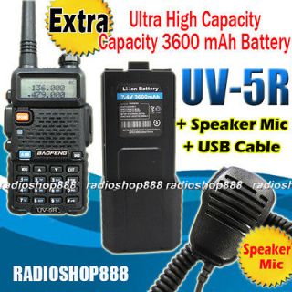 2012 BaoFeng UV 5R Radio136 174 400 480 Mhz + extra 3600mAH battery 