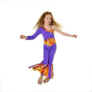 Girls Ballroom Latin purple catsuit unitard Dance dancing Skate Fancy 