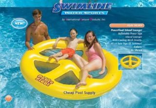 swimline inflatable 73 peace float island pool lounger time left