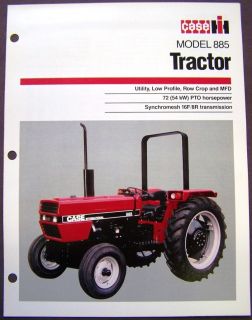 Case   International Harvester Model 885 Tractor Brochure Spec Sheet