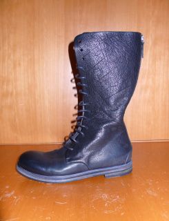 MARSELL Womens Black Lace Up Combat Leather Boots, sz 39/40 NIB