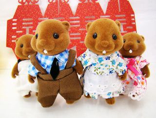 Lovely Waters Beaver Family Set Dolls for Sylvanian Families Calico 
