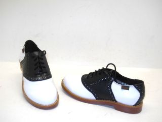 Bass Kids Enfield M Saddle Shoe Black/White Size 2.5M New