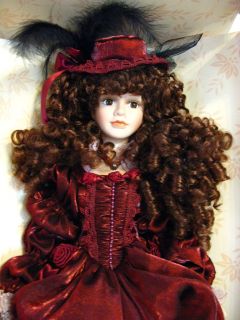 Dan Dee Collectors Choice 22 Handcrafted Porcelain Doll w/Maroon 