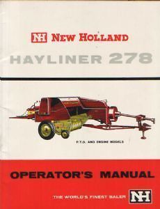 new holland baler hayliner 278 operators manual  31 71 buy 