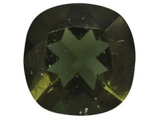 Deep Green 8x8mm Square Cushion Natural Moldavite Loose Gemstone JTV