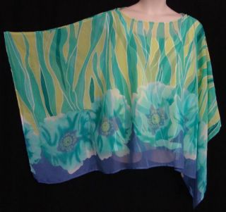 New THE LOOK Randolph Duke Artsy Abstract Caftan 2 Pieces Top Blouse 