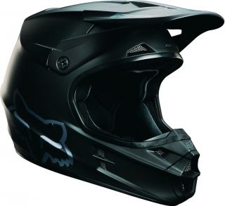 Fox Racing 2013 V1 Matte Black Flat Helmet MX/ATV/Mtn Bike/Motocross 