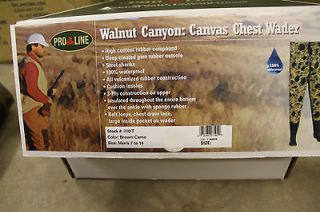 pro line walnut canyon canvas chest waders size 9 time