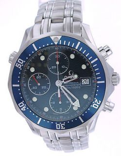 NEW in Box Omega 2225.80 Seamaster 300 M Chronograph Blue Diver Watch 