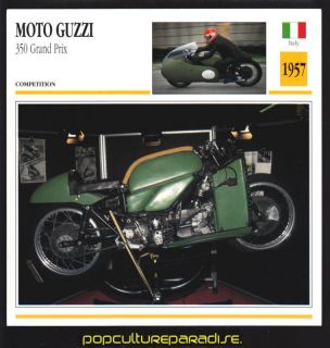 1957 moto guzzi 350 grand prix motorcycle picture card from