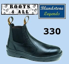 Blundstone Work Boots 330 Steel Toe Safety Black Elastic Sided Boot 
