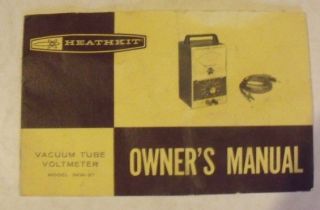 Vintage Heathkit IMW 21 Vacuum Tube Voltmeter Manual 1966