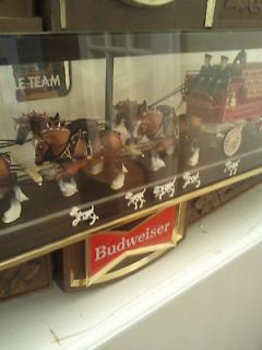 Vintage Budweiser Hanging Clydesdale Clock W/ Dalmations.