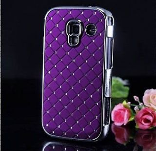 Purple Star diamond Luxury Hard Back Cover Case For Samsung Galaxy Ace 