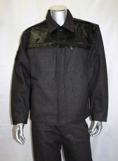 Davoucci Black Denim Jacket with Pony Hair ( Matching pants available 