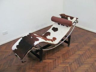 Classic Chaise Longue Canvas Cover Upholstery replacement in Cowhide 