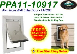 Petsafe LARGE Premium WALL MOUNT Aluminum Pet Dog Cat Door PPA11 10917