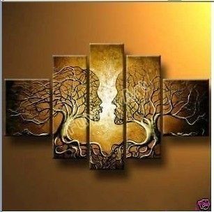 New 5pc MODERN ABSTRACT LARGE WALL CANVAS OIL PAINTINGLife and Tree 