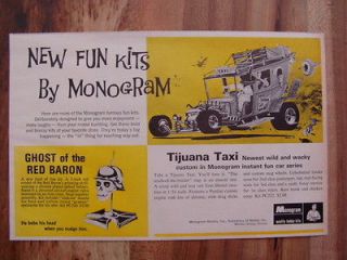 1969 MONOGRAM TIJUANA TAXI GHOST OF THE RED BARON MODEL AD M/NM 1969