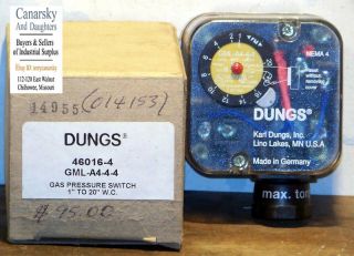 new dungs 46016 4 gas pressure switch nib time